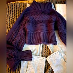 Set-Navy Distressed sweater w/ light jeans